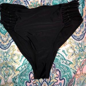 high waist black bikini bottoms